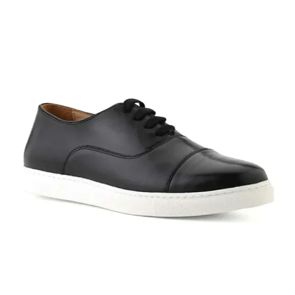 ace_marks_filipo_ii_cap_t_1.webp Shop Ace Marks Shoes Ace Marks Filipo II Cap Toe Oxford Sneaker In Black