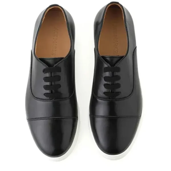 ace_marks_filipo_ii_cap_t_3.webp Shop Ace Marks Shoes Ace Marks Filipo II Cap Toe Oxford Sneaker In Black
