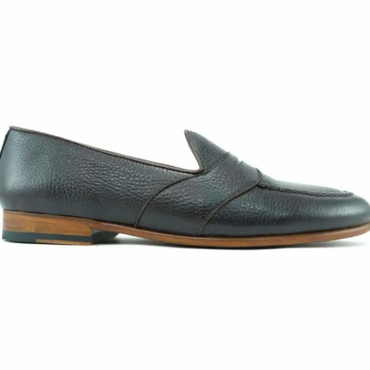 Fashion Alan Payne Barney Deerskin Penny Loafers Brown