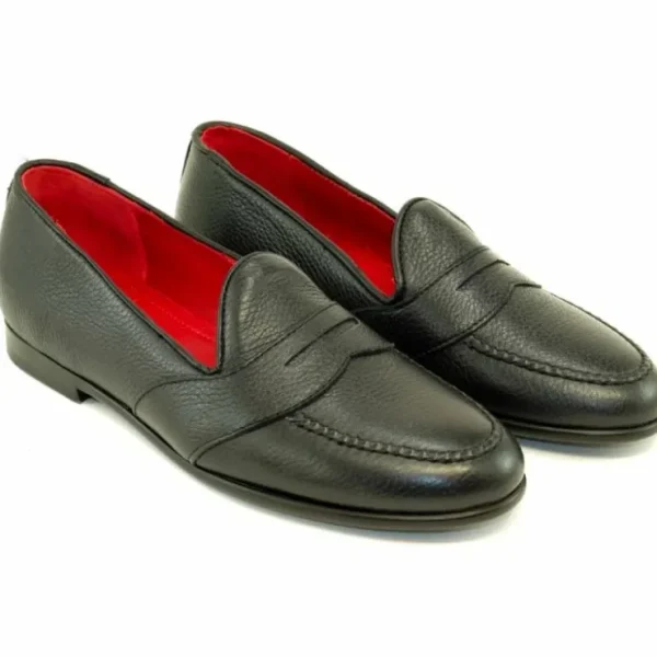 alan_payne_barney_deerski_1.webp Fashion Alan Payne Barney Deerskin Penny Loafers Black