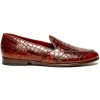 Best Sale Alan Payne Barney II Crocodile Embossed Loafers Brandy