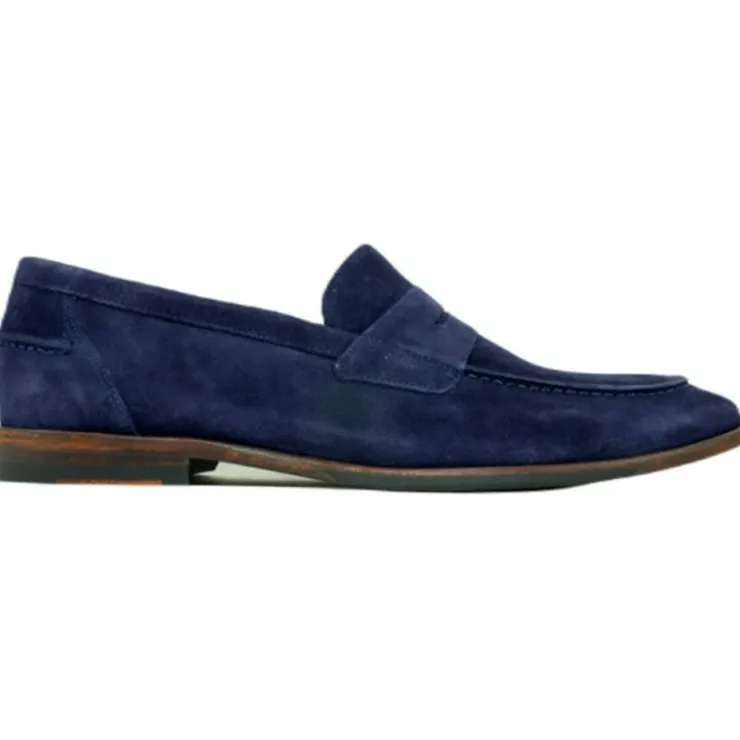 Store Alan Payne Naples Suede Penny Loafers Navy
