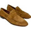 Fashion Alan Payne Naples Suede Penny Loafers Bourbon