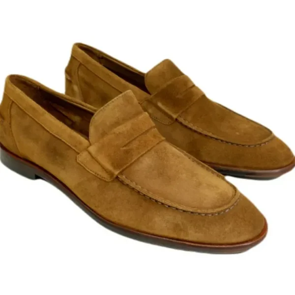 alan_payne_naples_suede_p_1.webp Fashion Alan Payne Naples Suede Penny Loafers Bourbon