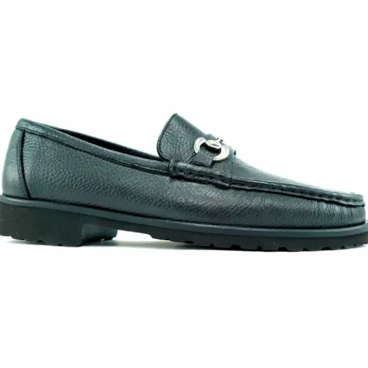 Sale Alan Payne Walker II Deerskin Bit Loafers Black