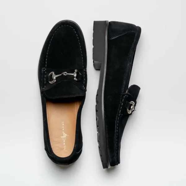 alan_payne_wharton_suede__5.webp Discount Alan Payne Wharton Suede Bit Loafers Black