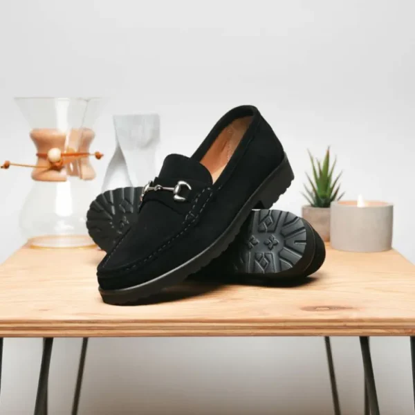 alan_payne_wharton_suede__6.webp Discount Alan Payne Wharton Suede Bit Loafers Black