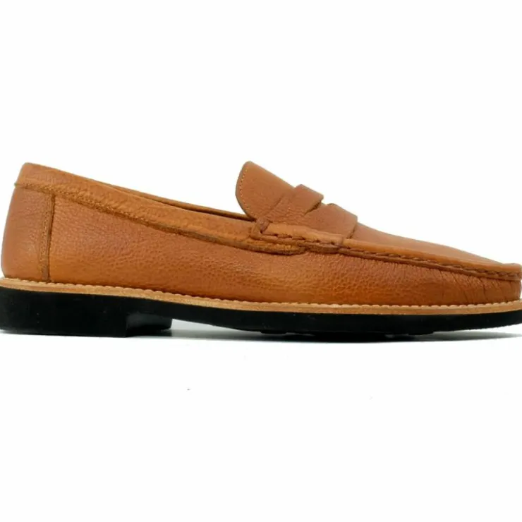 Clearance Alan Payne Worchester Genuine American Bison Penny Loafers Tan