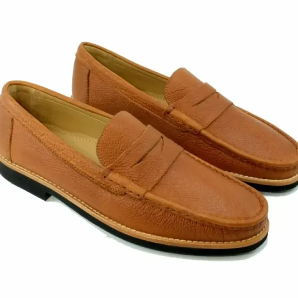 alan_payne_worchester_gen_3-1.webp Clearance Alan Payne Worchester Genuine American Bison Penny Loafers Tan