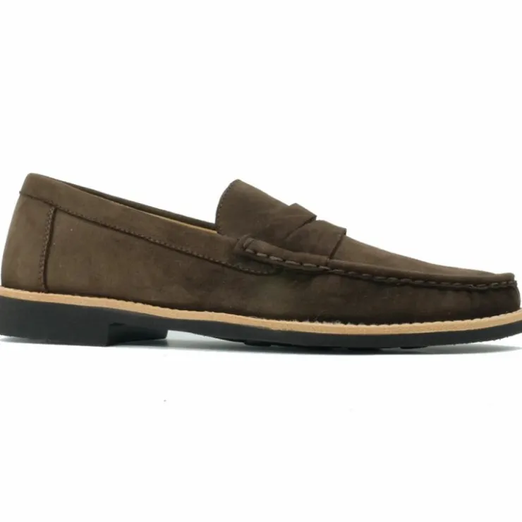 New Alan Payne Worchester Suede Penny Loafers Brown