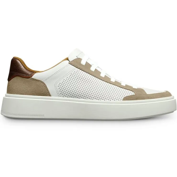 Sale Allen Edmonds Oliver Leather Slip-on Stretch-lace Sneaker (7890) Bone