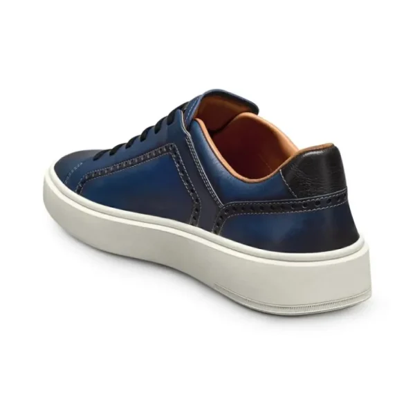 Shop Allen Edmonds Oliver Leather Slip-on Stretch-lace Sneaker (7917) Navy