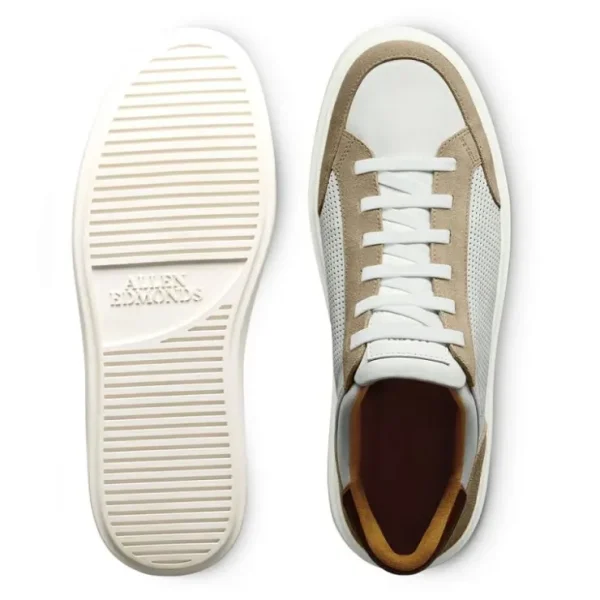 Sale Allen Edmonds Oliver Leather Slip-on Stretch-lace Sneaker (7890) Bone