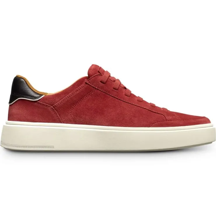 Shop Allen Edmonds Oliver Suede Slip-on Stretch-lace Sneaker (8105) Red