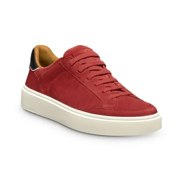 Shop Allen Edmonds Oliver Suede Slip-on Stretch-lace Sneaker (8105) Red