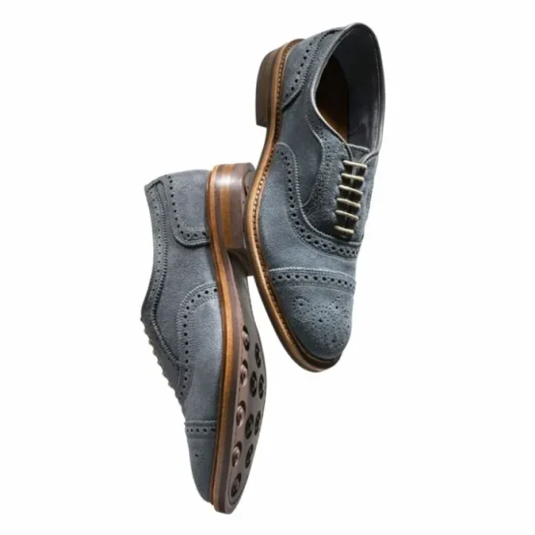 Cheap Allen Edmonds Strandmok Suede Cap-toe Oxford Slate Grey (4634) SlateGrey