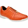 Discount Belvedere Astor Genuine Hornback Caiman Crocodile / Calfskin Sneakers Size 8 (33599) Orange