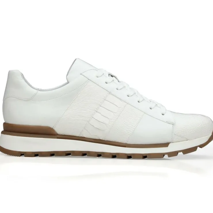 New Belvedere Blake Ostrich Sneakers (33629) White