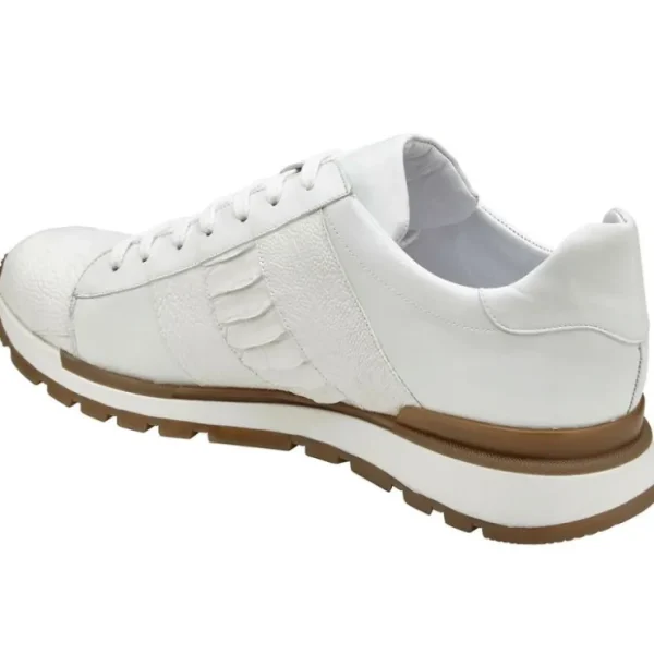 New Belvedere Blake Ostrich Sneakers (33629) White
