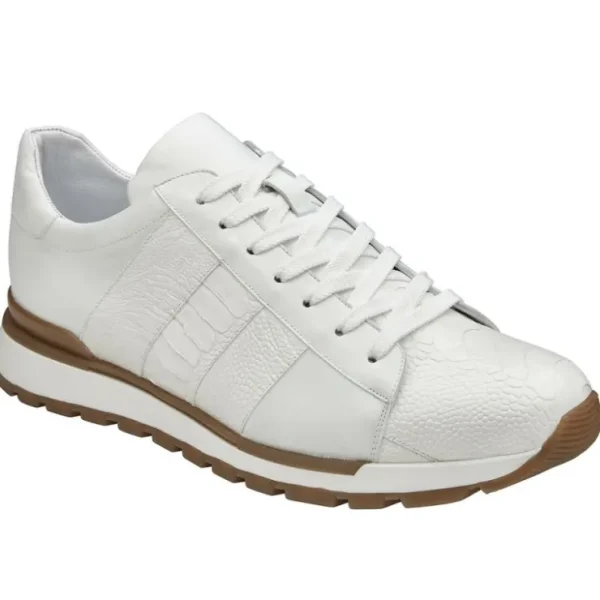 New Belvedere Blake Ostrich Sneakers (33629) White