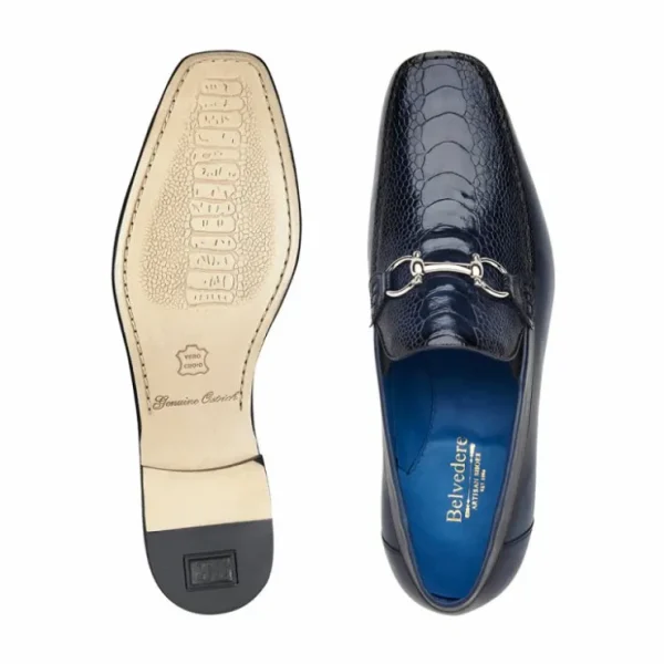 belvedere_bruno_ostrich_a_2-2.webp Online Belvedere Bruno Ostrich & Italian Calfskin Shoes (1026) Navy