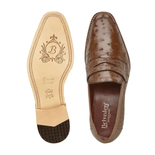 belvedere_espada_ostrich__3-1.webp Hot Belvedere Espada Ostrich Penny Loafers (2440) Tabac