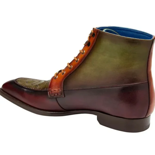 belvedere_greco_ostrich_a_2.webp Best Belvedere Greco Ostrich & Italian Leather Boots Ant. Burgundy / Olive / Brandy (R79)