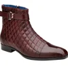 Discount Belvedere Libero Ostrich & Quilted Leather Boots Ant. Dark Burgundy (R80) AntiqueDarkBurgundy