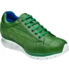 New Belvedere Magnus Ostrich Patchwork Sneakers (E21) Emerald