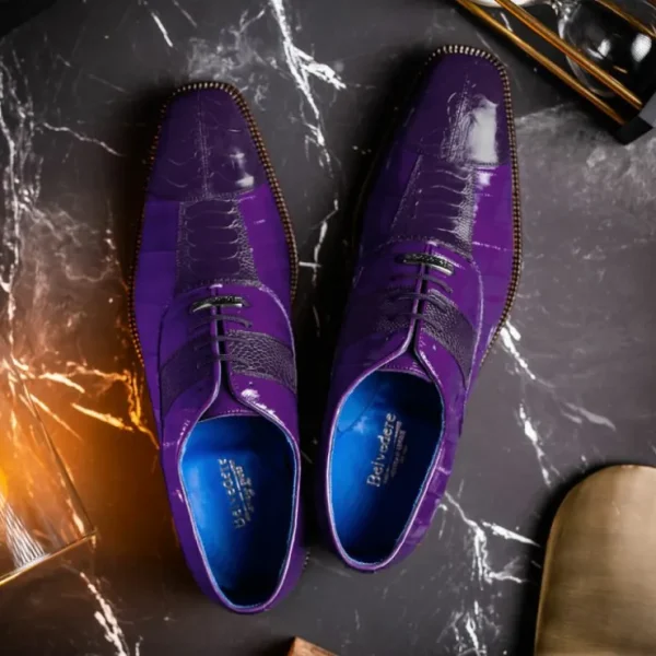 Sale Belvedere Mare Ostrich/Eel Shoes (2P7) Purple
