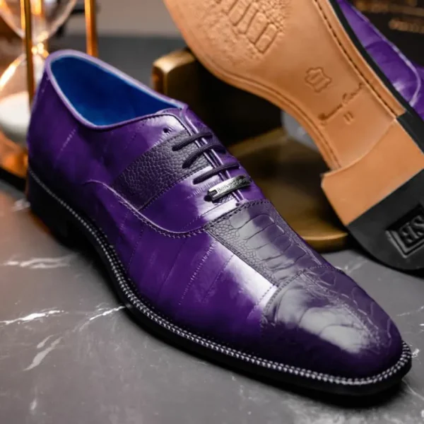 Sale Belvedere Mare Ostrich/Eel Shoes (2P7) Purple