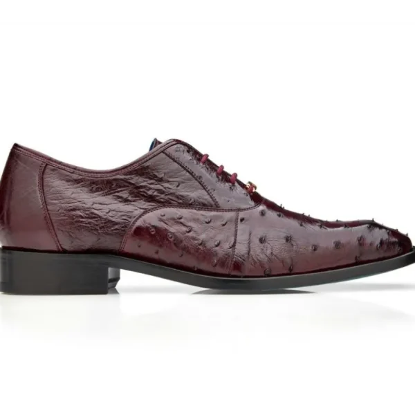 Clearance Belvedere Orlando Genuine Ostrich Quill Shoes Antique Dark Burgundy (D01) AntiqueDarkBurgundy