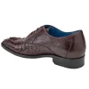 Clearance Belvedere Orlando Genuine Ostrich Quill Shoes Antique Dark Burgundy (D01) AntiqueDarkBurgundy