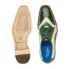 Outlet Belvedere Sesto Genuine Ostrich Quill / Italian Leather Shoes Forest / Cream (R54)