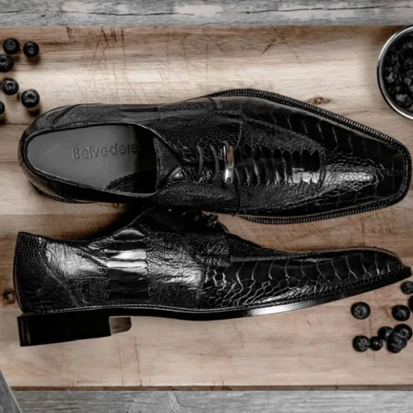belvedere_siena_ostrich_l_5.webp Cheap Belvedere Siena Ostrich Lace Up Shoes (1463) Black
