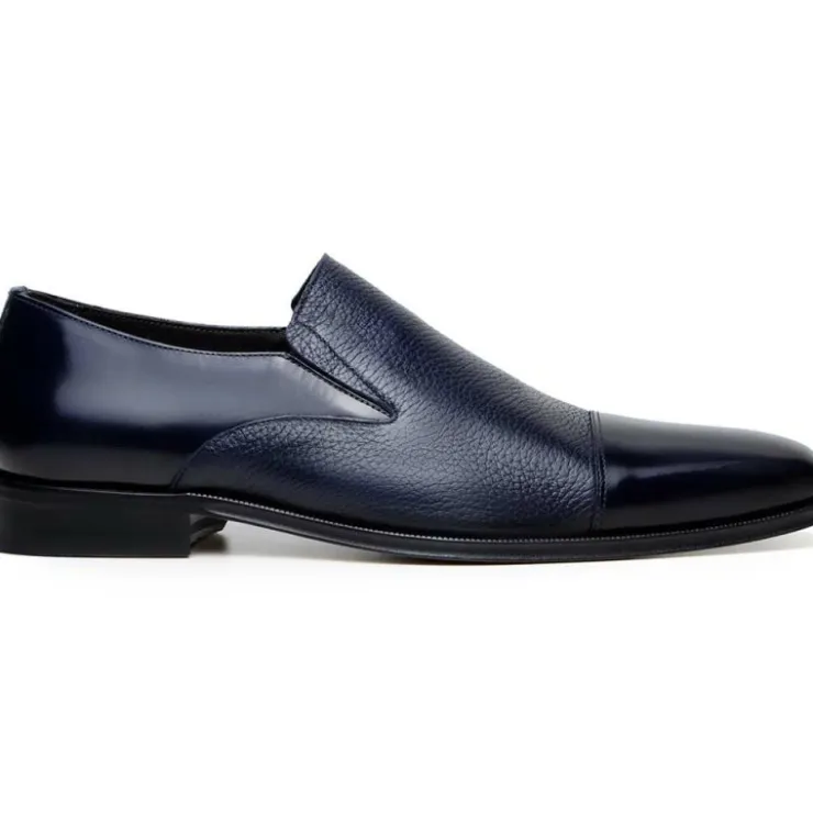 Outlet Belvedere Studio Andreo Deerskin & Nappa Loafers Navy