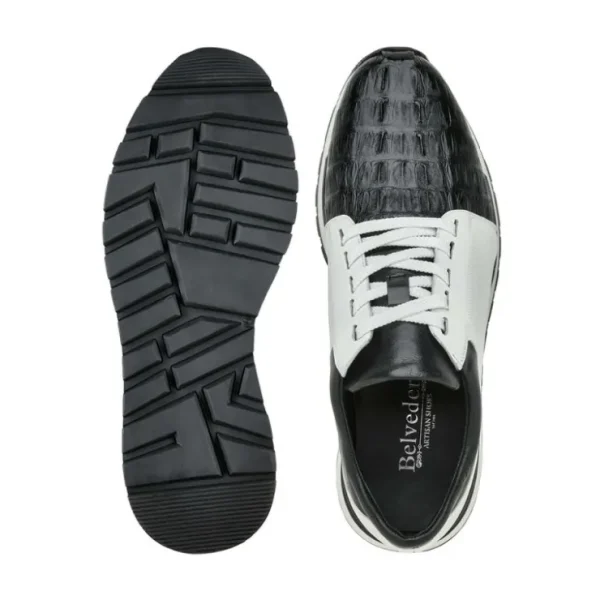 belvedere_titan_caiman_cr_2.webp Shop Belvedere Titan Caiman Crocodile Sneakers Black / White (33631)