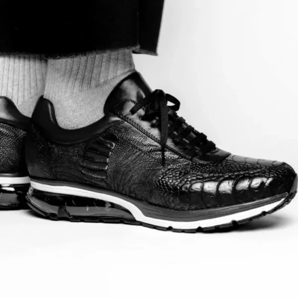 Cheap Belvedere Todd Ostrich Leg Sneakers (E02) Black