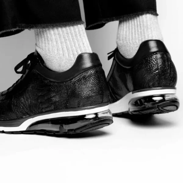 Cheap Belvedere Todd Ostrich Leg Sneakers (E02) Black