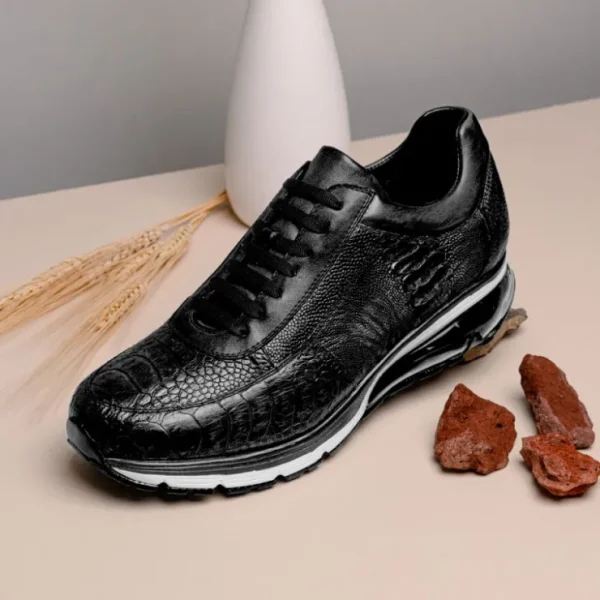 Cheap Belvedere Todd Ostrich Leg Sneakers (E02) Black