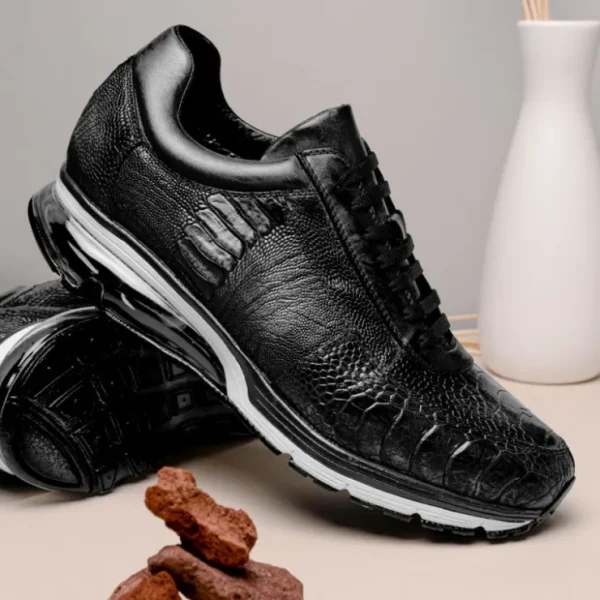 Cheap Belvedere Todd Ostrich Leg Sneakers (E02) Black