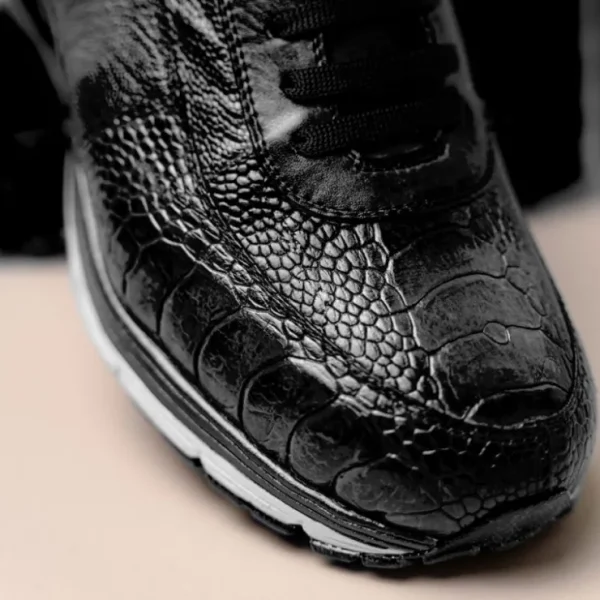 Cheap Belvedere Todd Ostrich Leg Sneakers (E02) Black