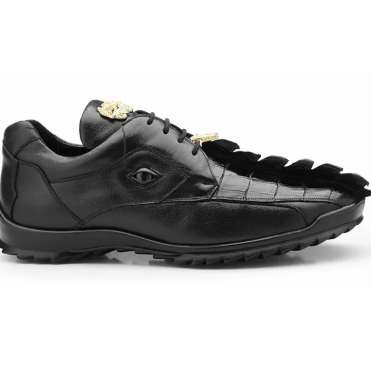Hot Belvedere Vasco Hornback & Calfskin Sneakers (336122) Black