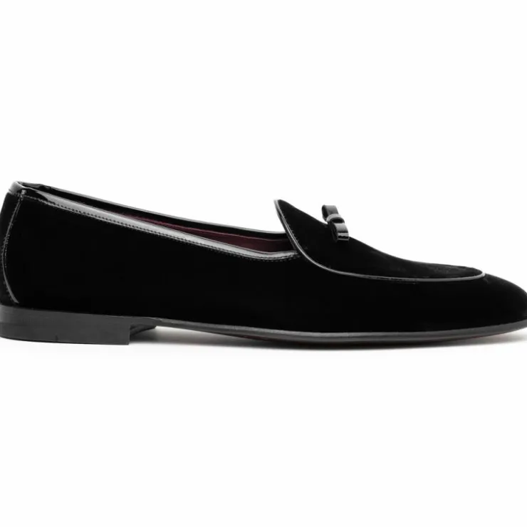 Store Mauri Borgioli by Zelli Arco Velvet Tuxedo Shoes (10-120-BLK) Black