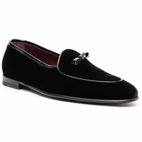borgioli_by_zelli_arco_ve_4.webp Store Mauri Borgioli by Zelli Arco Velvet Tuxedo Shoes (10-120-BLK) Black