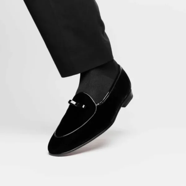 borgioli_by_zelli_arco_ve_8.webp Store Mauri Borgioli by Zelli Arco Velvet Tuxedo Shoes (10-120-BLK) Black