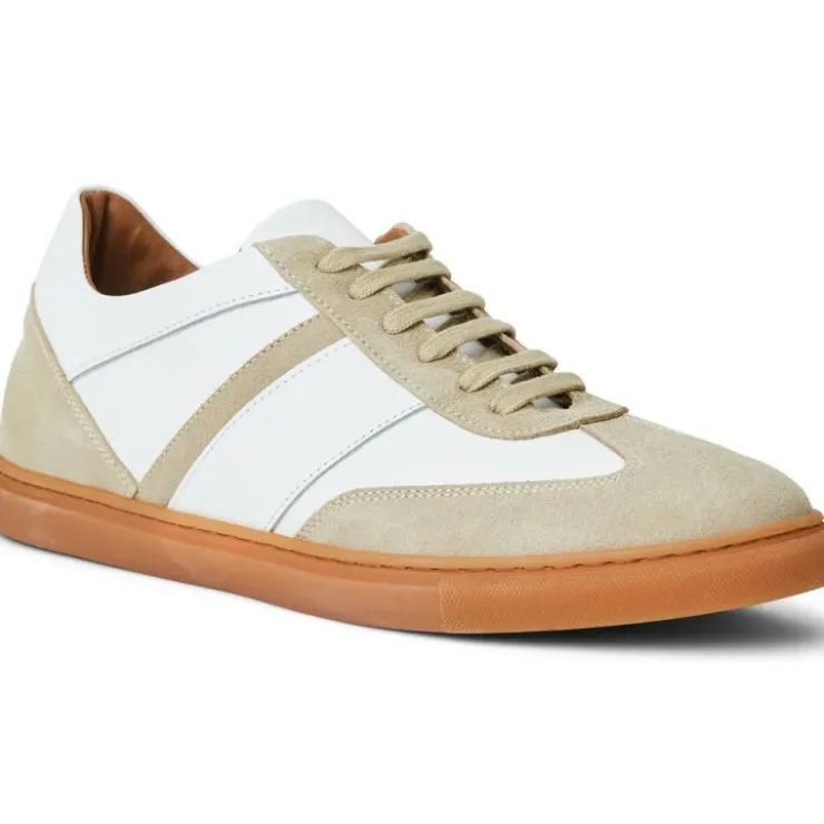 New Bruno Magli Baccio Leather & Suede Sneaker White