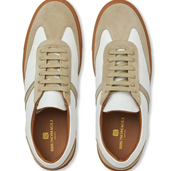 New Bruno Magli Baccio Leather & Suede Sneaker White