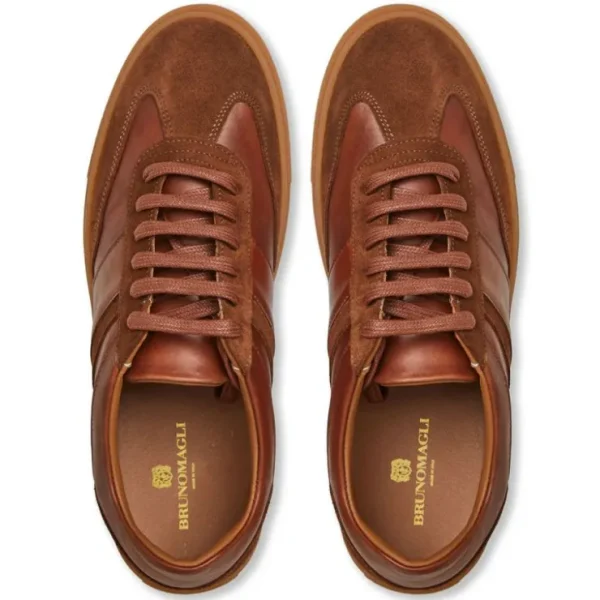 bruno_magli_baccio_leathe_4.webp Cheap Bruno Magli Baccio Leather & Suede Sneaker Cognac