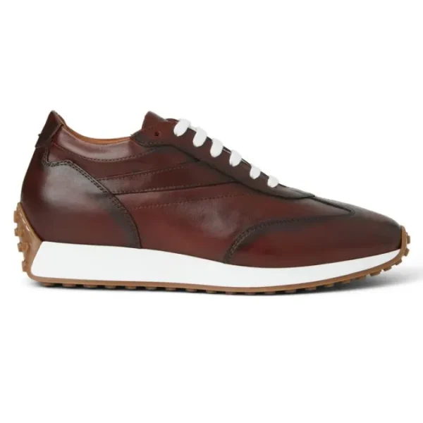 Clearance Bruno Magli Duccio Mid Leather Jogger Sneaker Rust